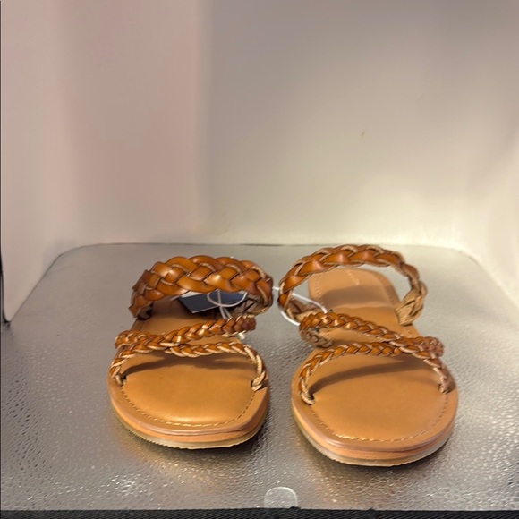 Universal Thread Braided Tan Leather Sandals 6/12 Wide - Picture 1 of 5